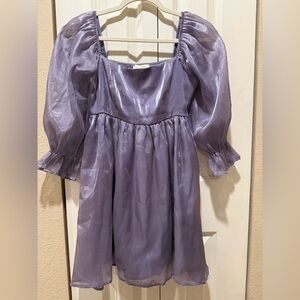 Thirty Thirty Organza Babydoll Mini Lavender Dress Prom Party Wedding , S